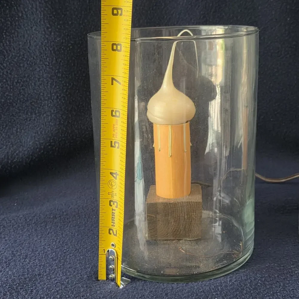 Glass Hurricane Electric Candle Light Set of 2